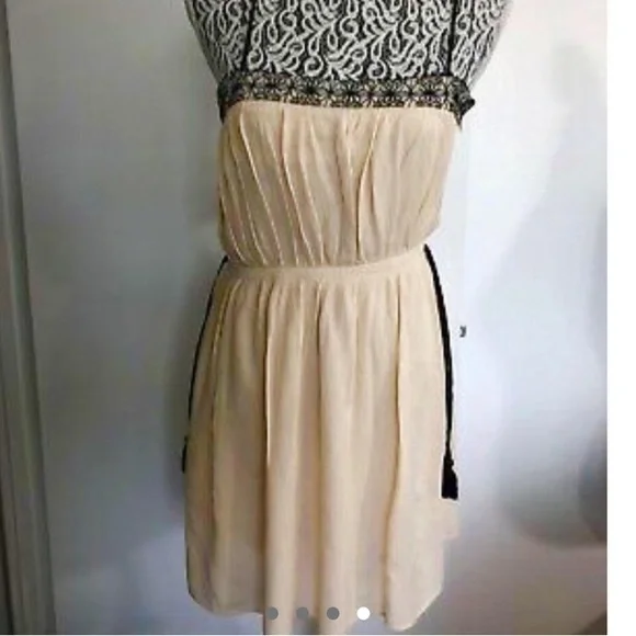 Zara Beige & Black Floral Lace Boho Dress - Picture 7 of 7